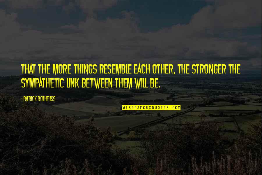 Renew Self Quotes By Patrick Rothfuss: That the more things resemble each other, the