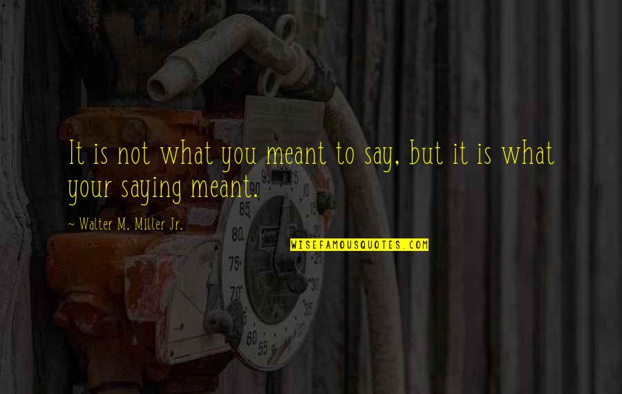 Repattern Quotes By Walter M. Miller Jr.: It is not what you meant to say,