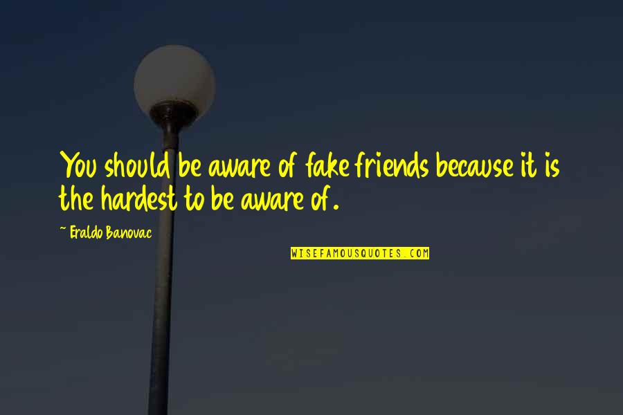 Representeren Quotes By Eraldo Banovac: You should be aware of fake friends because