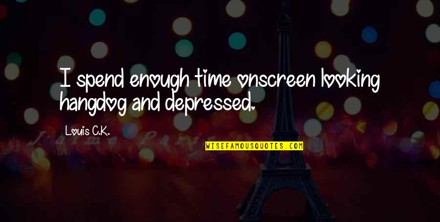 Reservations Southwest Quotes By Louis C.K.: I spend enough time onscreen looking hangdog and