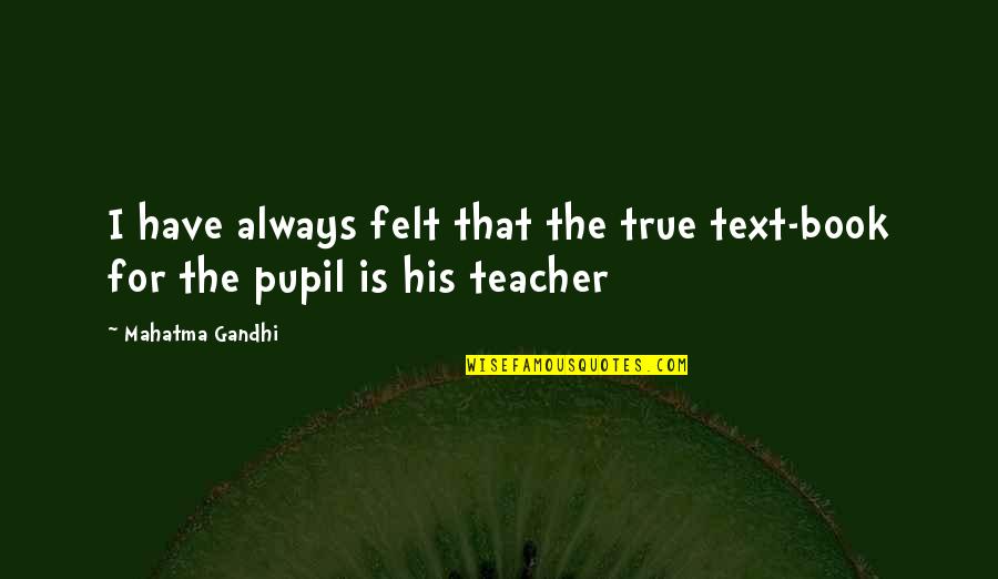 Resguardarse En Quotes By Mahatma Gandhi: I have always felt that the true text-book