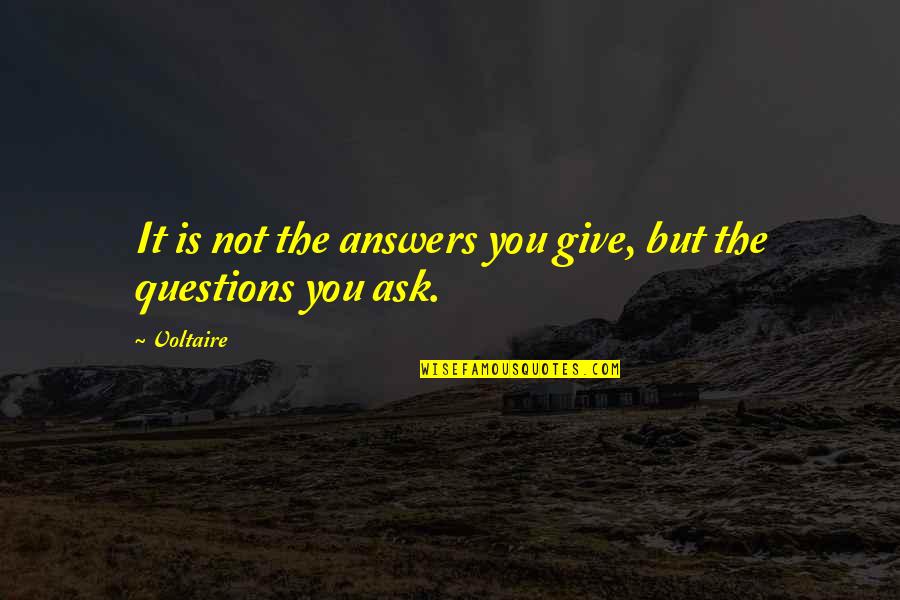 Resonated Quotes By Voltaire: It is not the answers you give, but