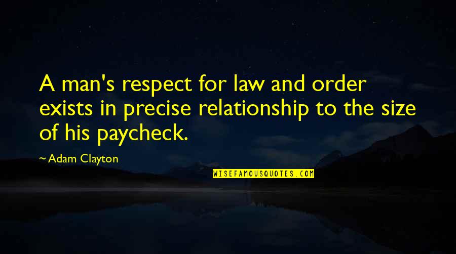 Respect The Man Quotes By Adam Clayton: A man's respect for law and order exists