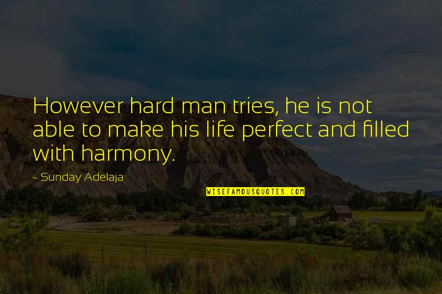 Restovich Allen Quotes By Sunday Adelaja: However hard man tries, he is not able