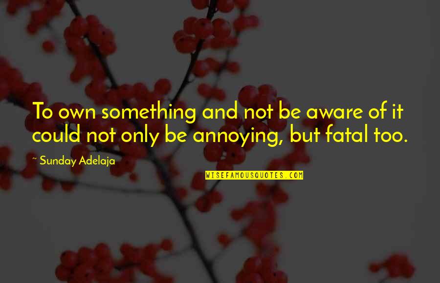 Revwaraps Quotes By Sunday Adelaja: To own something and not be aware of