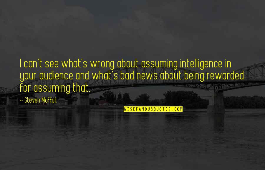 Rewarded Quotes By Steven Moffat: I can't see what's wrong about assuming intelligence