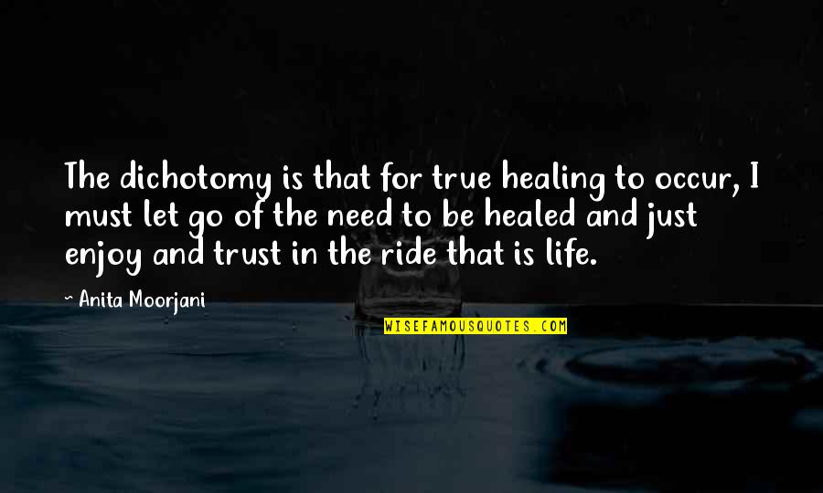 Ride And Life Quotes By Anita Moorjani: The dichotomy is that for true healing to