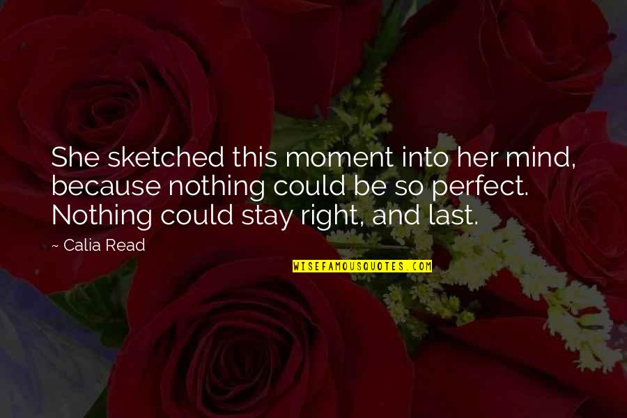 Right Mind Quotes By Calia Read: She sketched this moment into her mind, because