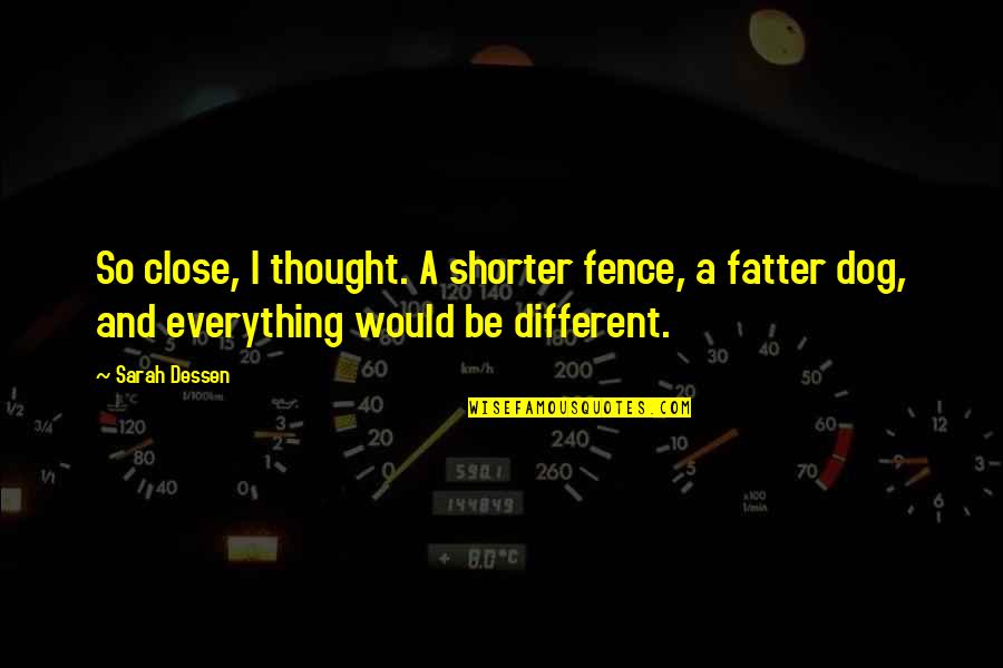 Rinalda Rocquin Quotes By Sarah Dessen: So close, I thought. A shorter fence, a