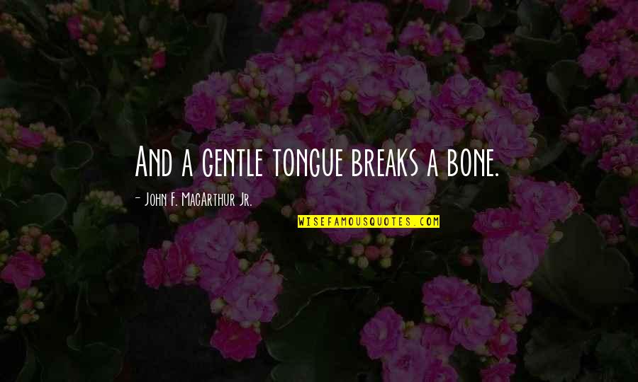 Rinascimento Abbigliamento Quotes By John F. MacArthur Jr.: And a gentle tongue breaks a bone.