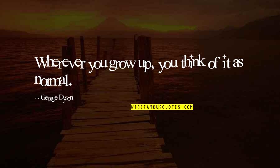 Rip For Friends Quotes By George Dyson: Wherever you grow up, you think of it