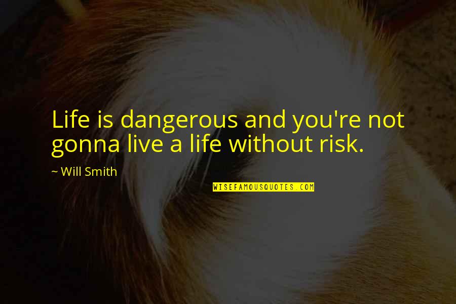 Risk And Life Quotes By Will Smith: Life is dangerous and you're not gonna live