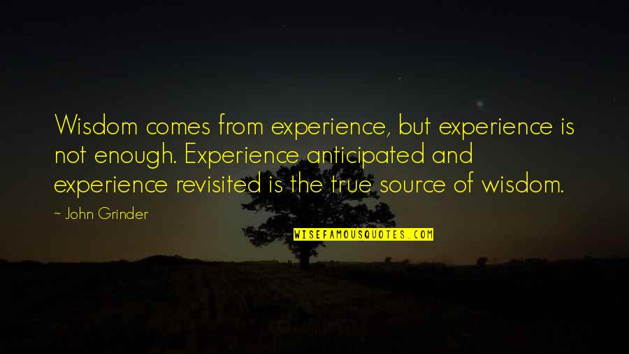 Robby Ray Stewart Quotes By John Grinder: Wisdom comes from experience, but experience is not