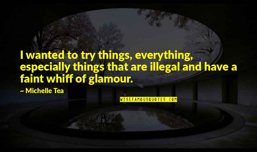 Robert Donat Quotes By Michelle Tea: I wanted to try things, everything, especially things