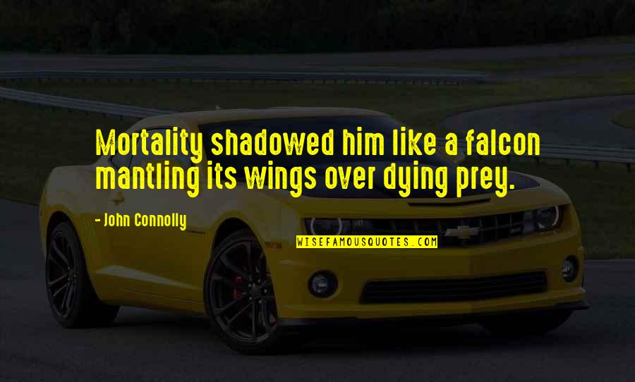 Robespierrism Quotes By John Connolly: Mortality shadowed him like a falcon mantling its