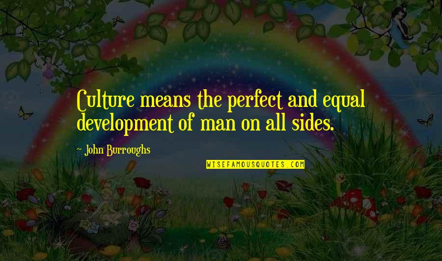 Rochfords Ennis Quotes By John Burroughs: Culture means the perfect and equal development of