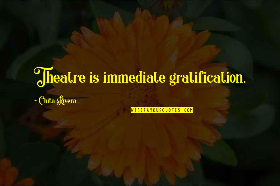 Rockfort Markets Quotes By Chita Rivera: Theatre is immediate gratification.