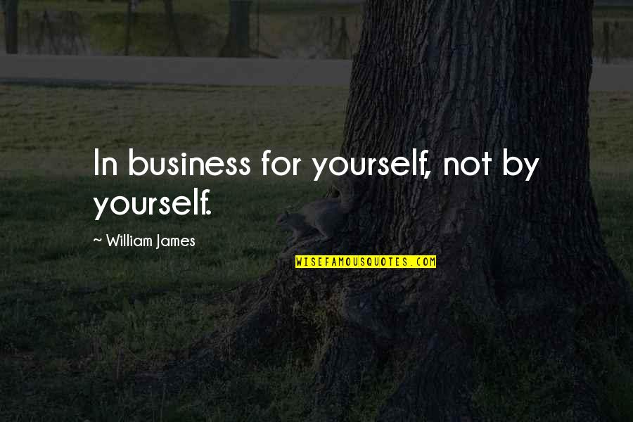 Roderigo Loving Desdemona Quotes By William James: In business for yourself, not by yourself.