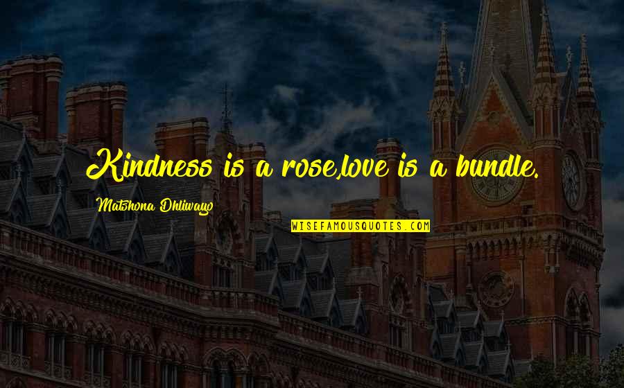 Rodo Car Quotes By Matshona Dhliwayo: Kindness is a rose,love is a bundle.