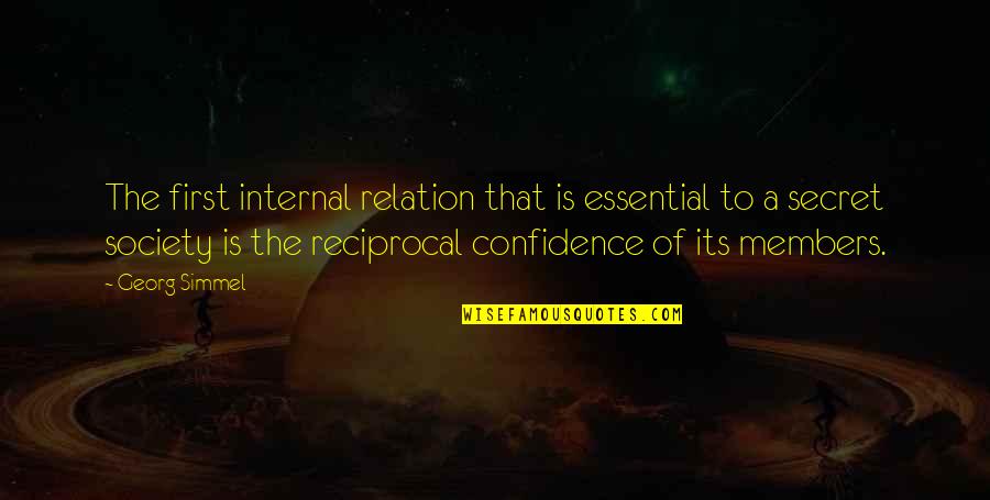 Rogstad Walala Quotes By Georg Simmel: The first internal relation that is essential to