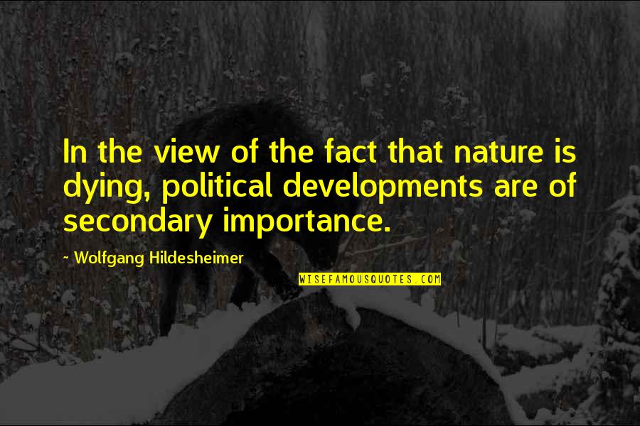 Role Of Teacher Quotes By Wolfgang Hildesheimer: In the view of the fact that nature