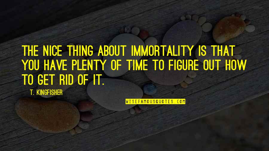 Rolento Quotes By T. Kingfisher: The nice thing about immortality is that you