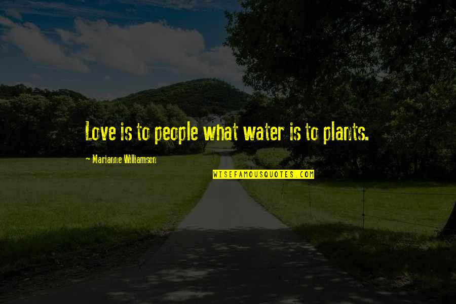 Romantic Drunk Quotes By Marianne Williamson: Love is to people what water is to