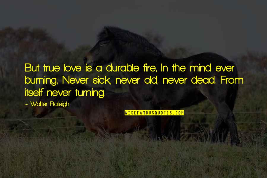 Romantic Love Love Quotes By Walter Raleigh: But true love is a durable fire, In