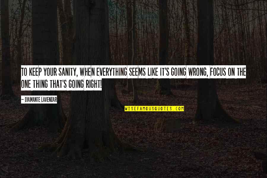 Rosaire Appel Artists Quotes By Diamante Lavendar: To keep your sanity, when everything seems like