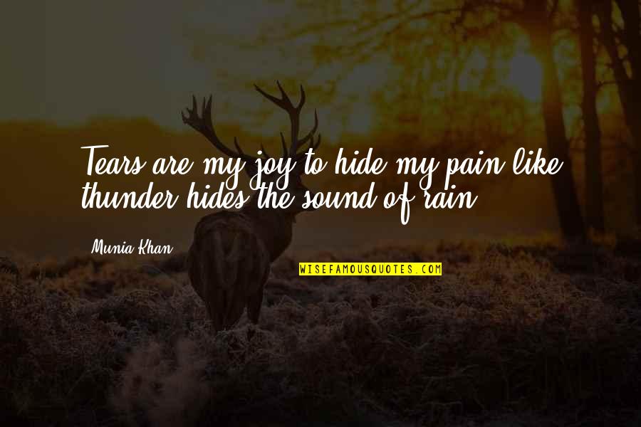 Roznowski Services Quotes By Munia Khan: Tears are my joy to hide my pain;like