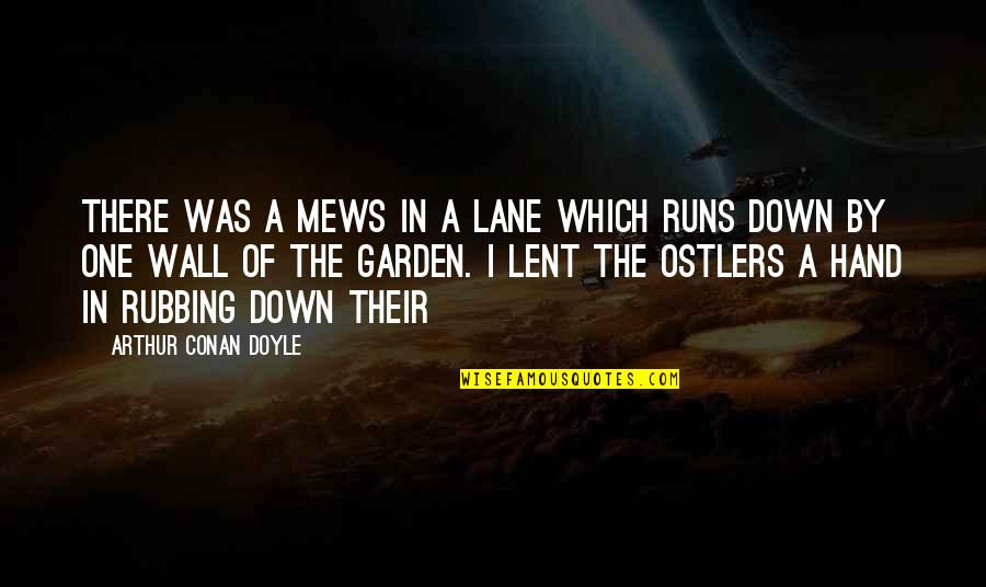 Rubbing It In Quotes By Arthur Conan Doyle: There was a mews in a lane which