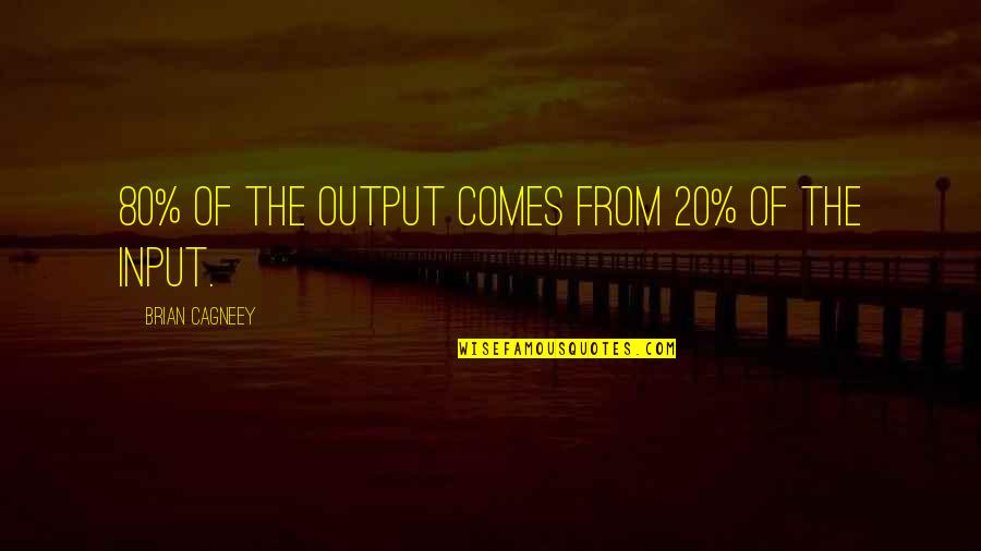 Rugged Masculine Love Quotes By Brian Cagneey: 80% of the output comes from 20% of