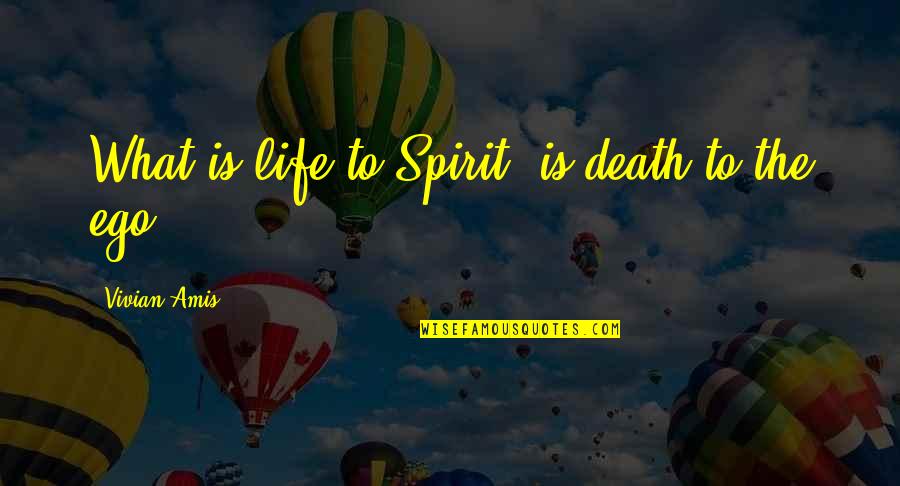 Ruhsal Muzik Quotes By Vivian Amis: What is life to Spirit, is death to