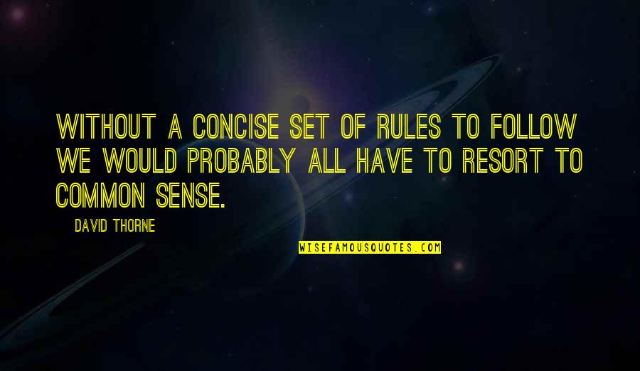 Rules To Follow Quotes By David Thorne: Without a concise set of rules to follow