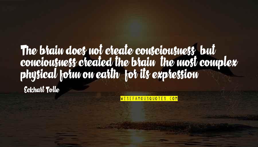 Rumag Quotes By Eckhart Tolle: The brain does not create consciousness, but conciousness