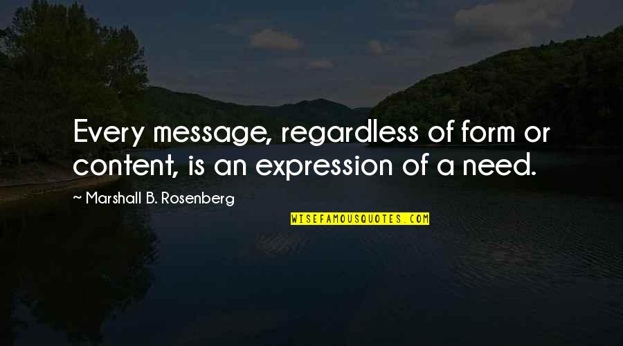 Rumag Quotes By Marshall B. Rosenberg: Every message, regardless of form or content, is