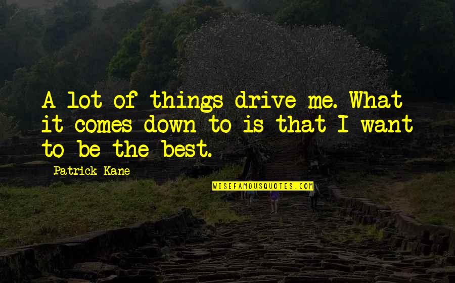 Rumiko Tezuka Quotes By Patrick Kane: A lot of things drive me. What it