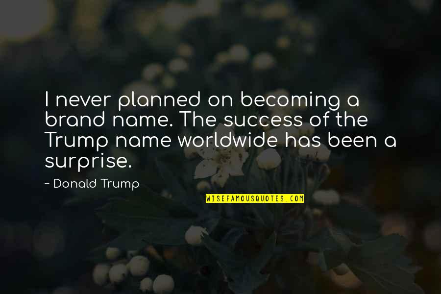 Rumpleskilton Quotes By Donald Trump: I never planned on becoming a brand name.