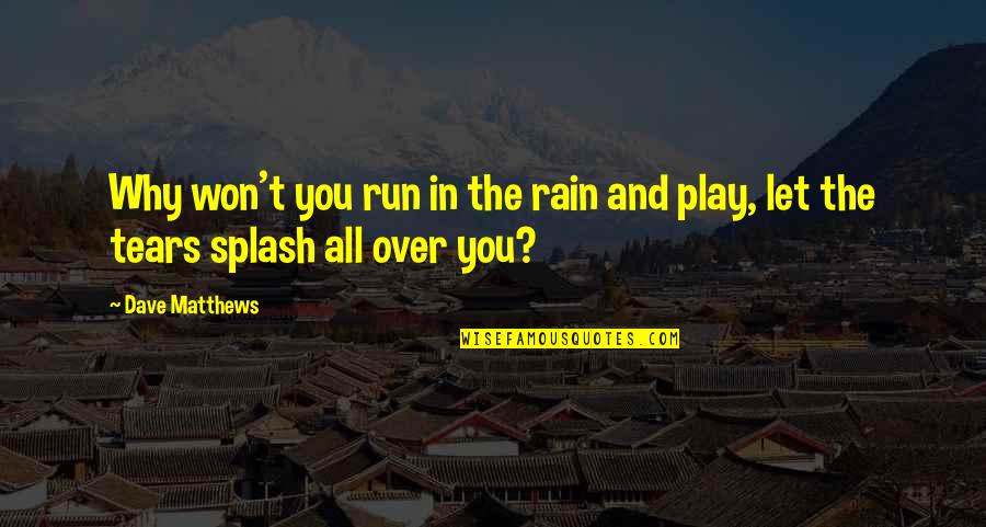 Run In The Rain Quotes By Dave Matthews: Why won't you run in the rain and