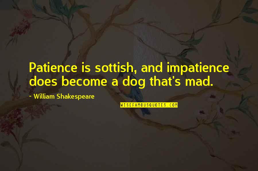 Ryuhei Imai Quotes By William Shakespeare: Patience is sottish, and impatience does become a