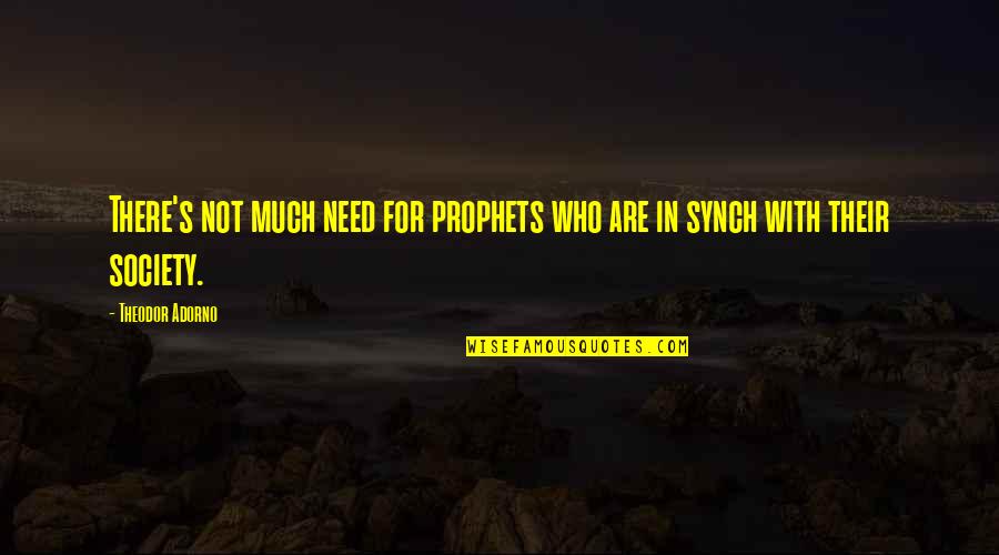 S Zlerim Sevenlere Cengiz Kurtoglu Quotes By Theodor Adorno: There's not much need for prophets who are