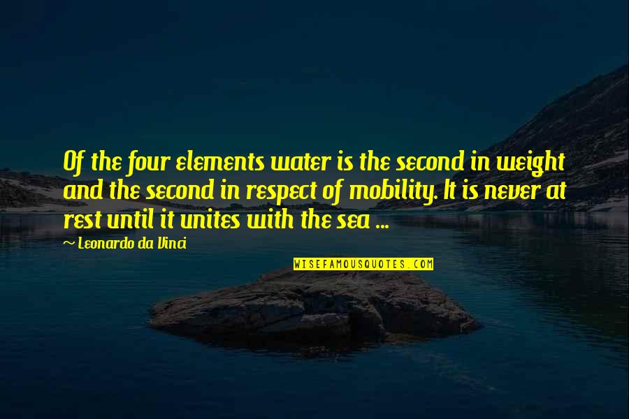 Saccomanno Technique Quotes By Leonardo Da Vinci: Of the four elements water is the second