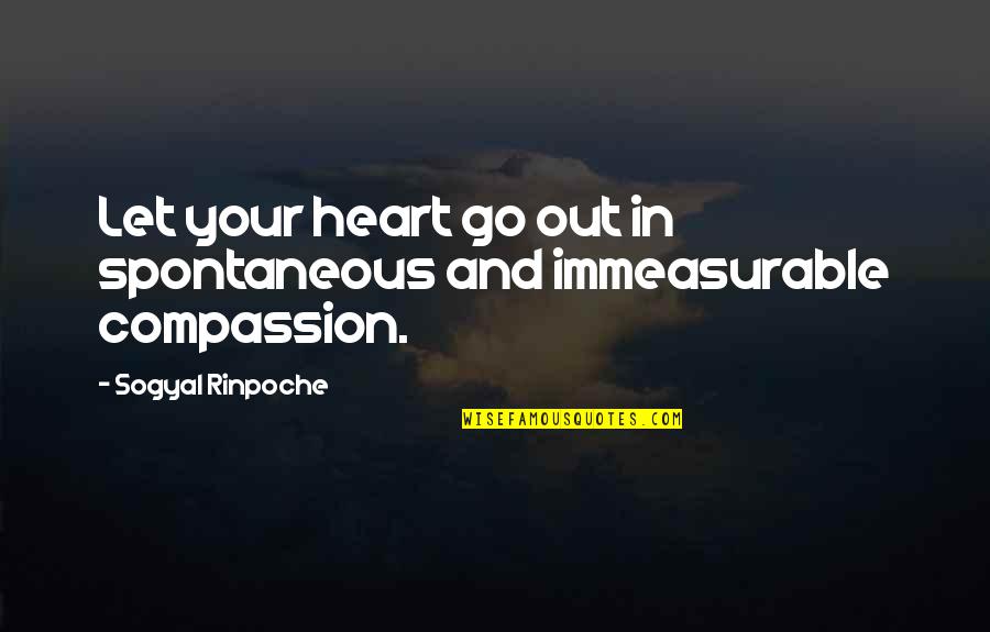 Sachems Head Quotes By Sogyal Rinpoche: Let your heart go out in spontaneous and