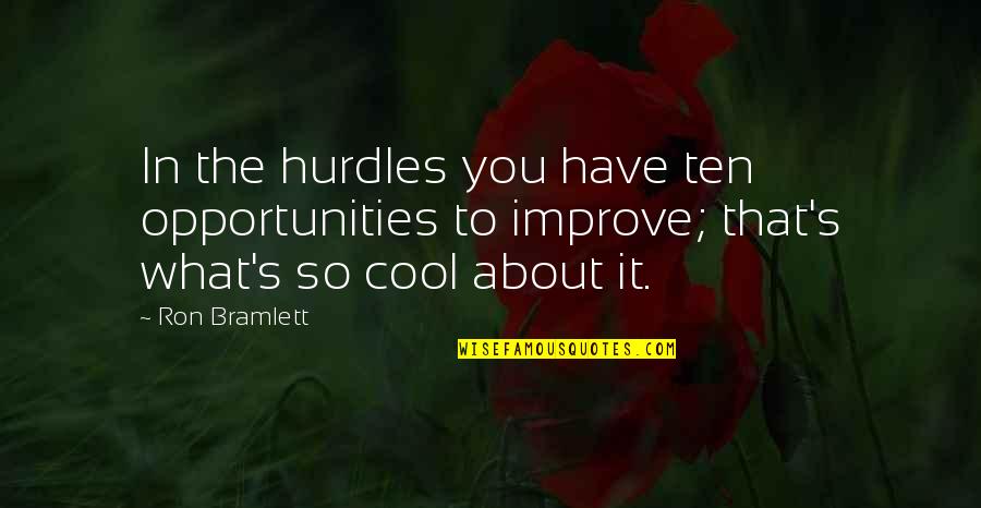 Sacrifice For The Greater Good Quotes By Ron Bramlett: In the hurdles you have ten opportunities to