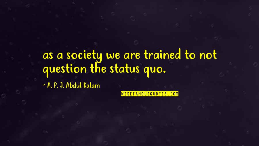 Sad Bye Quotes By A. P. J. Abdul Kalam: as a society we are trained to not