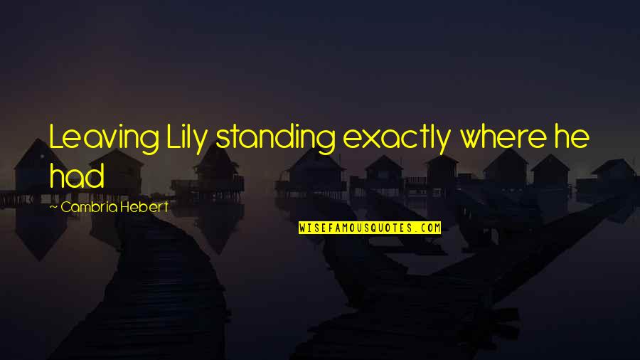 Sad Divorced Parents Quotes By Cambria Hebert: Leaving Lily standing exactly where he had