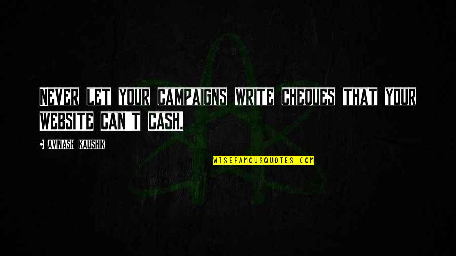 Sadiri Video Quotes By Avinash Kaushik: Never let your campaigns write cheques that your