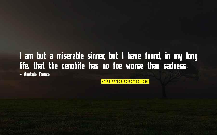 Sadness In Life Quotes By Anatole France: I am but a miserable sinner, but I