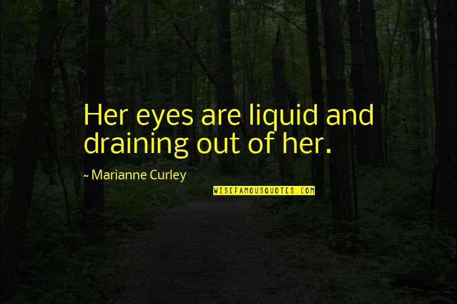 Sadness In My Eyes Quotes By Marianne Curley: Her eyes are liquid and draining out of