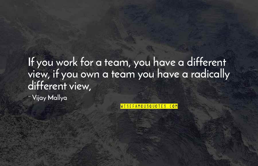 Sadoon Quotes By Vijay Mallya: If you work for a team, you have